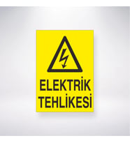 Elektrik Tehlikesi 21x28 Arkası Yapışkanlı Levha