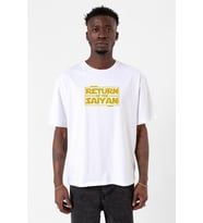 Dragon Ball Z Anime Namek Wars Beyaz Erkek Oversize Tshirt