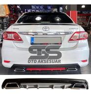 Toyota Corolla 2007-2012 Difüzör Arka Tampon Eki 2 Egzoz Çıkışlı Gri Lüx Tip