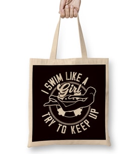 Swim Like Girl Swimmer Swimming Pool Indoor Freestyle Coach Bez Çanta Uzun Saplı