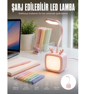 Esnek Gövdeli LED Masa Lambası Taşınabilir Gece Aydınlatması