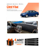 HYUNDAİ SONATA (2004-2007) Uyumlu Torpido Koruma Örtüsü Oto Kılıfı - Siyah Bej