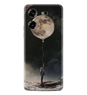 Tecno Pova 5 Kılıf Resimli Desenli Baskılı Silikon Moon Baloon 1368