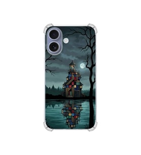 PrintiFy Apple iPhone 16 ile Uyumlu Simya Serisi Gölge Ve Cam Tasarımlı Uv Baskılı Köşe Korumalı Antişok Kılıf