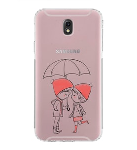 Samsung Galaxy J7 Pro Uyumlu Kamera Korumalı Kapak Aşk Tasarımlı  Şeffaf  Kılıf