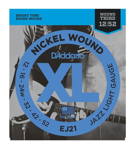 D’Addario EJ21 Elektro Gitar Tel Seti 12-52 Jazz Light