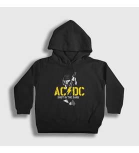 Presmono Unisex Çocuk Siyah Dark Angus Young Ac Dc Kapüşonlu Sweatshirt 377967tt