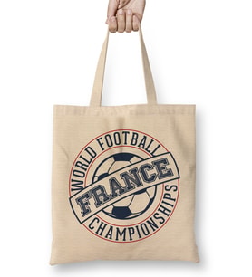 French Football France Stamp World Football Championship 2018 Bez Çanta Uzun Saplı