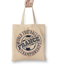 French Football France Stamp World Football Championship 2018 Bez Çanta Uzun Saplı