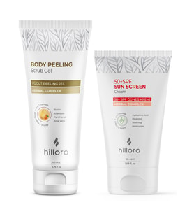 Hillora Vücut Peeling Jel + Hillora Güneş Kremi 50 SPF