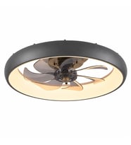 Antrasit Ø50cm LED Fanlı 4000K Gün Işığı Modern Plafonyer Avize