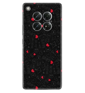 Infinix Zero 40 5G Kılıf Boutique Baskılı Resimli Siyah Kalp ve Ok Pcode -064