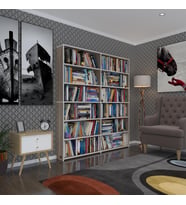 Kenzlife kitaplık süper ga 180*160*19 crd 6 katlı 2 bölme çift bölme opsiyonlu ofis mutfak banyo dolabı arkalıksız