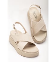 24422-1164 Siyah Dolgu Topuk Kadın Sandalet