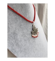 Kırmızı Mercan incili Sultan Kolye