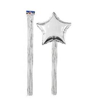 Balon püskülü metalize yapışkanlı 4 lü set 90 cm gümüş pk:4-