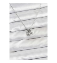 Mey İthalat® Pirinç Gümüş Renk Minimal Charmlı Kadın Kolye