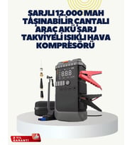 Taşınabilir Akü Takviye Cihazı LED'li Hava Kompresörü Powerbank