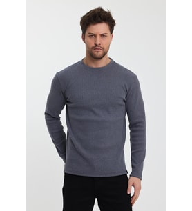 ALEXANDERGARDI BİSİKLET YAKA KAŞKORSE SWEATSHIRT(E23-73204) (Gri)