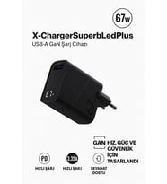 GaN Teknolojili 67W USB-A Hızlı Şarj Başlığı – Güvenli ve Dayanıklı Led Göstergeli Adaptör