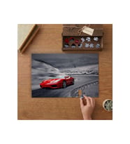 Kırmızı Spor Araba Tasarımı 240 parça Ahşap Puzzle Ahşap Kutuda MP10436