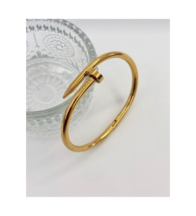 Kadın Gold Renk Çivi Model Çelik Bileklik