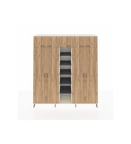 Hyperion Dolap 12 Raflı 9 Kapaklı 2 Askılı 220x44x243 Aytaşı-Çam/Antrasit