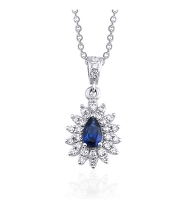 0.40 Karat Safir Pırlanta Kolye