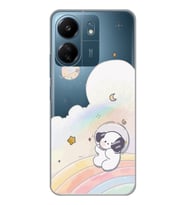 Xiaomi Redmi 13C Uyumlu Sevimli Köpek Desenli Şeffaf Telefon Kılıfı