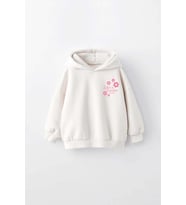 KIZ ÇOCUK LİFES GARDEN BASKILI KAPÜŞONLU MANŞETLİ SWEATSHİRT (Krem)