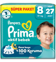 Prima Bebek Bezi 8 Beden 17+ KG XXX Large 27 Adet Süper Pk