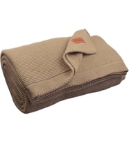 Organik Pamuk Örgü Battaniye – GOTS Sertifikalı, Hafif, Nefes Alabilir ve Rahat Yapısıyla Kanepe, Yatak ve Ev Dekorunda Boho Vintage Tarzı (Açık Kahverengi, 130X150)
