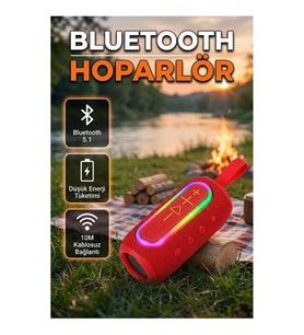 Taşınabilir Bluetooth 5.1 Hoparlör – Güçlü Ses, Derin Bas ve Uzun Pil Ömrü