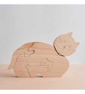 Ahşap Puzzle Kedi