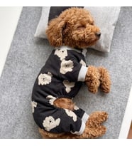Doggy Köpek Uyku Takımı  Pamuklu Penye Köpek Tulumu ve Mini Yastık  Küçük Irklar İçin  Tüy Dökülmesini Azaltır (Siyah)