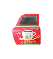 Dekoratif Coffee Temalı Kırmızı Araba Kapısı Ayna Hediyelik