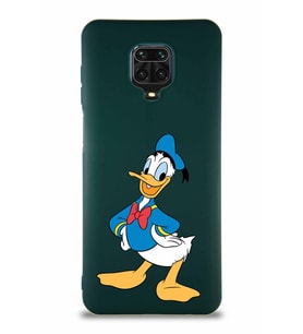 Xiaomi Redmi Note 9S Soft Premier Kapak Donald Duck-C Tasarımlı Silikon Kılıf - Yeşil (Şeffaf)