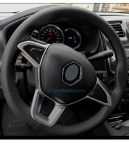 Fiat Linea Uyumlu Deri Dikmeli Direksiyon Kılıfı Soft Siyah İpli 10.5CM