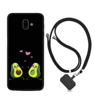 Samsung J6 Plus J7 Prime J7 Pro M20 Kılıf Boyun Askılı Silikon Aşık Avokadolar 1642