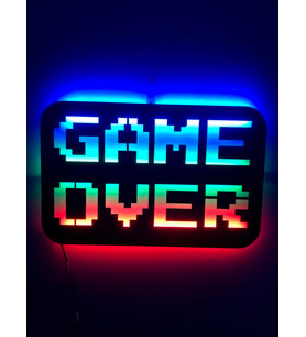 Game Over Led Işıklı Tablo