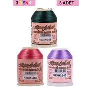 3 Adet Altınbaşak Oya ve Dantel İpi 20 gr - Royaleks - No: 470 - 940 - 758