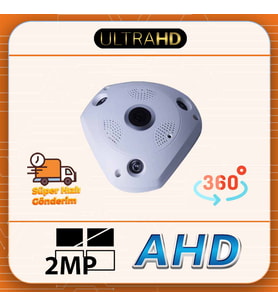 ULTRA HD 180 DERECE AÇILI FİSHEYE BALIK GÖZÜ KAMERA 2MP -  1080 P - Ahd Kamera - Güvenlik Kamerası