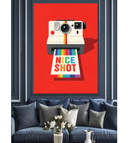 Gökkuşağı Renkli Modern Fotoğraf Makinesi Dekoratif Kanvas - Mdf Ahşap Tablo