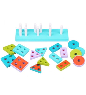 LC Ahşap Geometrik Şekiller Bul-Tak