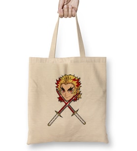 Rengoku Demon Slayer Bez Çanta Uzun Saplı