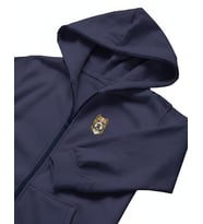 Erkek Pitbull Baskılı Oversize Fermuarlı Hoodie (Lacivert)