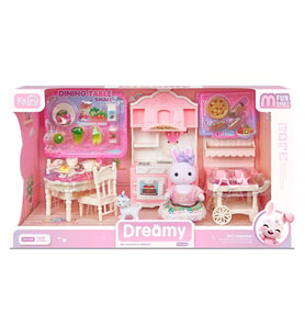 Bay Dreamy Mini Tavşan Büyük Mutfak Oyun Seti - Aksesuarlı Tavşan Evi