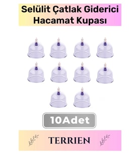 Çatlak Vakumlu Selülit Yağ Çatlak Giderici 6 Numara Hacamat Kupası 10 Adet
