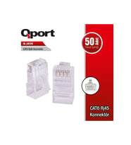 QPORT Cat6 UTP Q-J650 RJ45 50li paket Plastik Konnektör