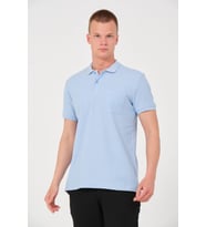 Erkek Düz Renk Cepli Polo Yaka Tişört T-shirt